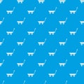 Market trolley pattern vector seamless blue Royalty Free Stock Photo