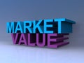 Market value on blue