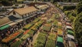 Market vendor selling fresh food in crowded street market generated by AI Royalty Free Stock Photo