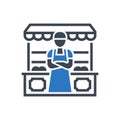 Market Vendor Standing Icon Royalty Free Stock Photo