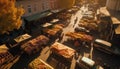 Market vendors selling fresh fruit in crowded street generated by AI Royalty Free Stock Photo