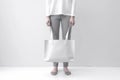 template woman purchase white layout buy tote bag shopping market fashion. Generative AI.