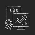 Marketable securities chalk white icon on dark background