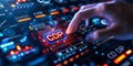 Marketer Interacting with a Customer Data Platform CDP Interface for Enhanced Data Unification and Marketing