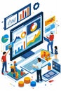 Marketers and SEO specialists working together to optimize website content for SEO best practices.