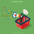 Marketing Activity business 3d Flat isometric man