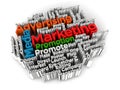 Marketing and advertising cloud word Royalty Free Stock Photo