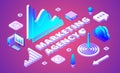 Marketing agency isometric vector illustration