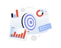 Marketing analytics dashboard with performance graphs, conversion metrics and campaign reports. Digital marketing Royalty Free Stock Photo