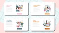 Marketing audit web banner or landing page set. Market, targeting audience