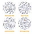 Marketing Automation Doodle Illustrations. Set 1