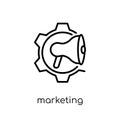 Marketing automation icon. Trendy modern flat linear vector Mark