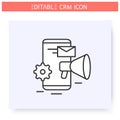 Marketing automation line icon. Editable