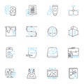 Marketing automation linear icons set. Efficiency, Personalization, Segmentation, Analytics, Implementation, Integration