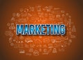 Marketing Business Concept with Doodle design style Royalty Free Stock Photo