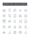 Marketing and business line icons collection. Advertising, Promotion, Branding, Sales, Commerce, Trade, Commerce vector