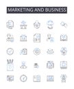 Marketing and business line icons collection. Advertising, Promotion, Branding, Sales, Commerce, Trade, Commerce vector