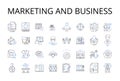 Marketing and business line icons collection. Advertising, Promotion, Branding, Sales, Commerce, Trade, Commerce vector