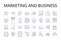 Marketing and business line icons collection. Advertising, Promotion, Branding, Sales, Commerce, Trade, Commerce vector