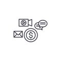 Marketing channels linear icon concept. Marketing channels line vector sign, symbol, illustration.