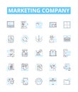 Marketing company vector line icons set. Marketing, Company, Advertising, Branding, Strategy, Campaigns, Consultancy