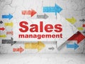 Marketing concept: arrow with Sales Management on grunge wall background Royalty Free Stock Photo