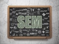 Marketing concept: SEM on School board background Royalty Free Stock Photo