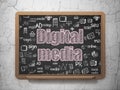 Marketing concept: Digital Media on School board background Royalty Free Stock Photo