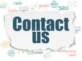 Marketing concept: Contact Us on Torn Paper background