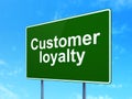 Marketing concept: Customer Loyalty on road sign background Royalty Free Stock Photo