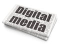 Marketing concept: Digital Media on Newspaper background Royalty Free Stock Photo