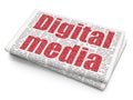 Marketing concept: Digital Media on Newspaper background Royalty Free Stock Photo