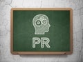 Marketing concept: Head With Gears and PR on