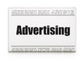Marketing concept: newspaper headline Advertising