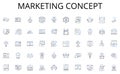 Marketing concept line icons collection. Credirthiness, Interest, Loan, Debt, Credit score, Credit card, Collateral