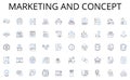 Marketing and concept line icons collection. Trial, Verdict, Justice, Courtroom, Judge, Lawyer, Litigation vector and