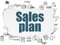 Marketing concept: Sales Plan on Torn Paper background