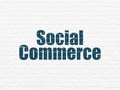 Marketing concept: Social Commerce on wall background Royalty Free Stock Photo