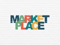 Marketing concept: Marketplace on wall background Royalty Free Stock Photo