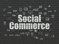 Marketing concept: Social Commerce on wall background Royalty Free Stock Photo