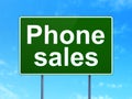 Marketing concept: Phone Sales on road sign background