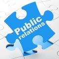 Marketing concept: Public Relations on puzzle background