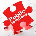 Marketing concept: Public Relations on puzzle background