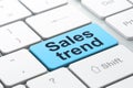 Marketing concept: Sales Trend on computer keyboard background