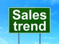 Marketing concept: Sales Trend on road sign background