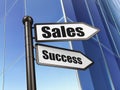 Marketing concept: sign Sales Success on Building background