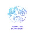 Marketing department blue gradient concept icon