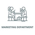 Marketing department vector line icon, linear concept, outline sign, symbol