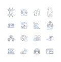 Marketing development line icons collection. Strategy, Analytics, Campaigns, Branding, Segmentation, Innovation