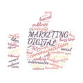 Marketing Digital word cloud vector illustration in French language